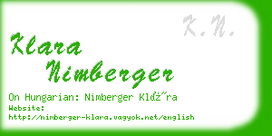 klara nimberger business card